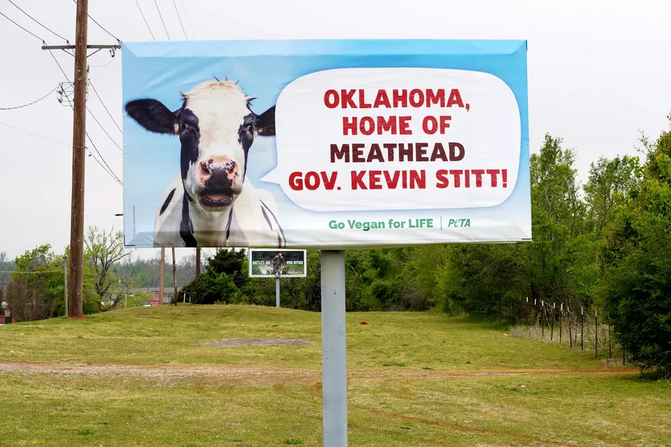 Governor Stitt Hosts Cookout Under PETA sign in OKC!